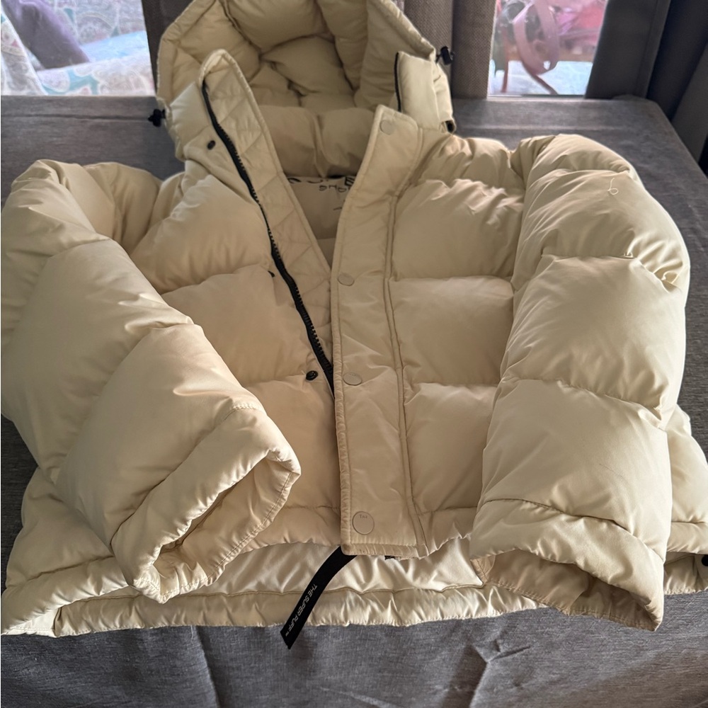 Aritzia Cream Puffer Jacket